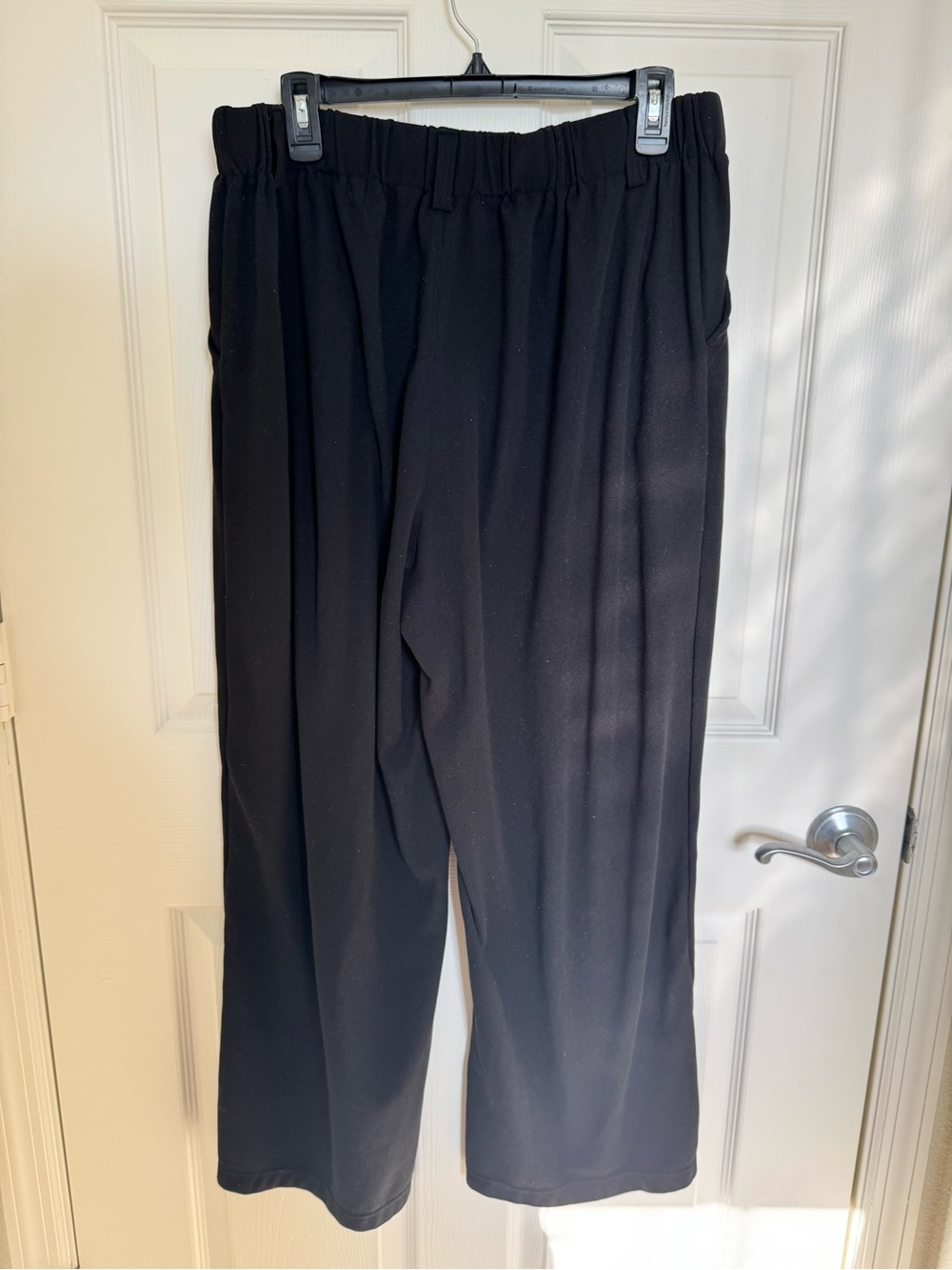Halara Mid Rise Wide Leg Waffle Casual Pants with Pockets Women’s XL Black - Picture 3 of 5